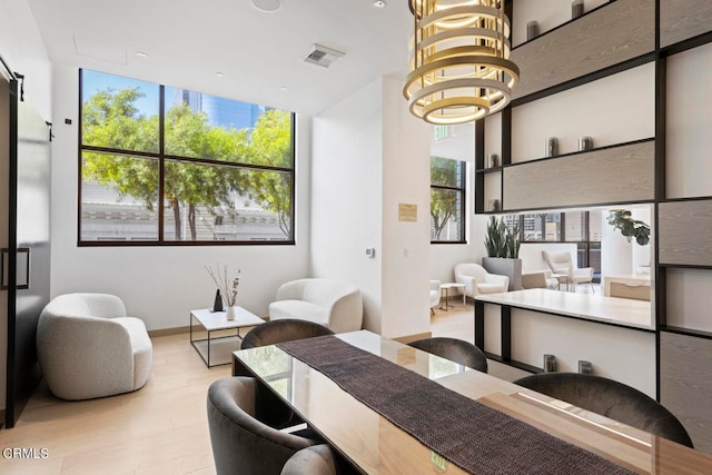 dining area featuring light hardwood / wood-style floors