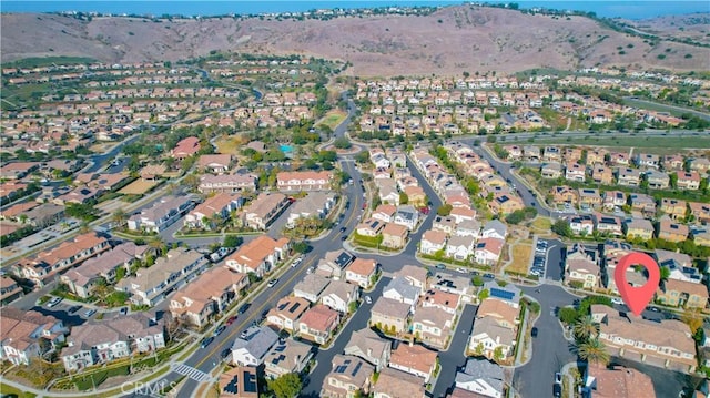 drone / aerial view with a mountain view