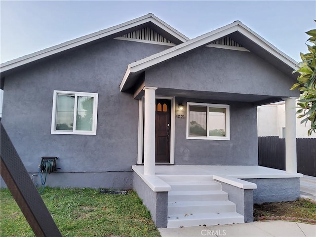 view of front of home with a porch