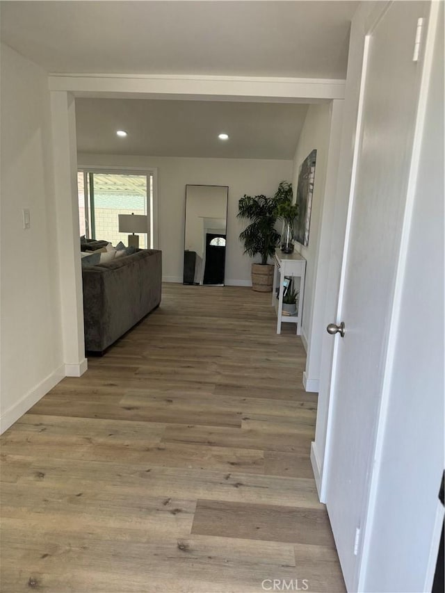 hallway featuring light hardwood / wood-style floors