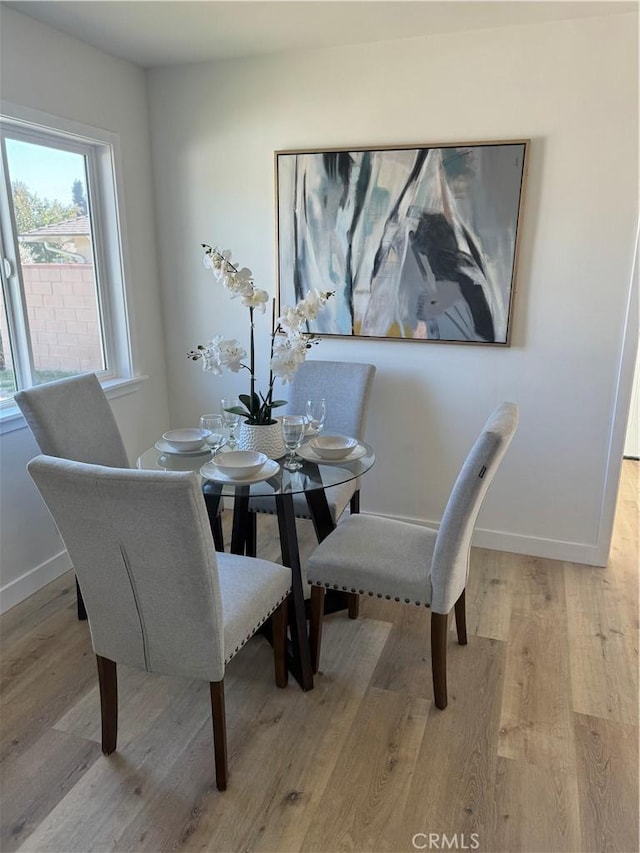 dining room with light hardwood / wood-style floors