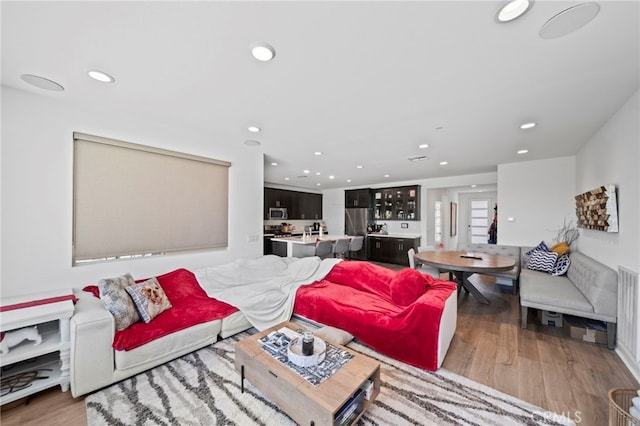 living room featuring hardwood / wood-style floors