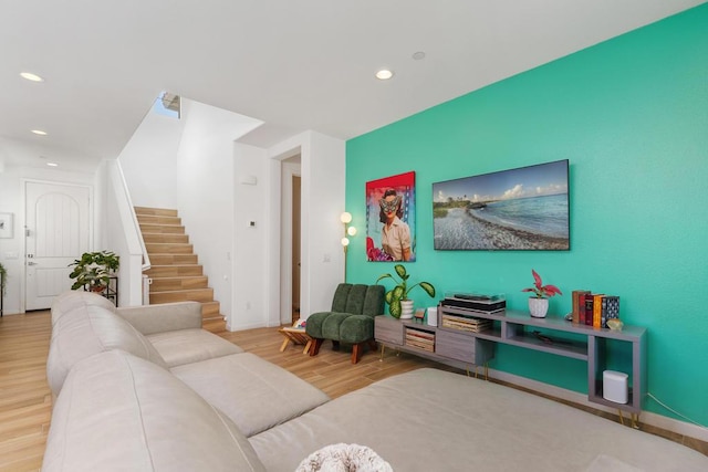 living room featuring wood-type flooring