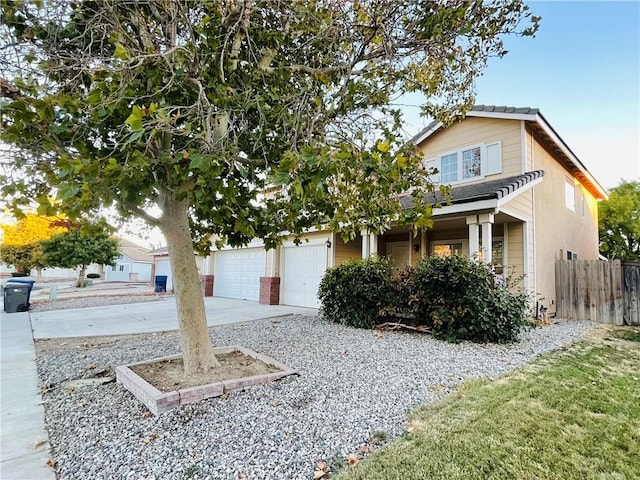 view of front of property featuring a garage