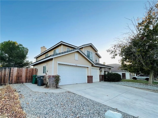 view of front facade with a garage