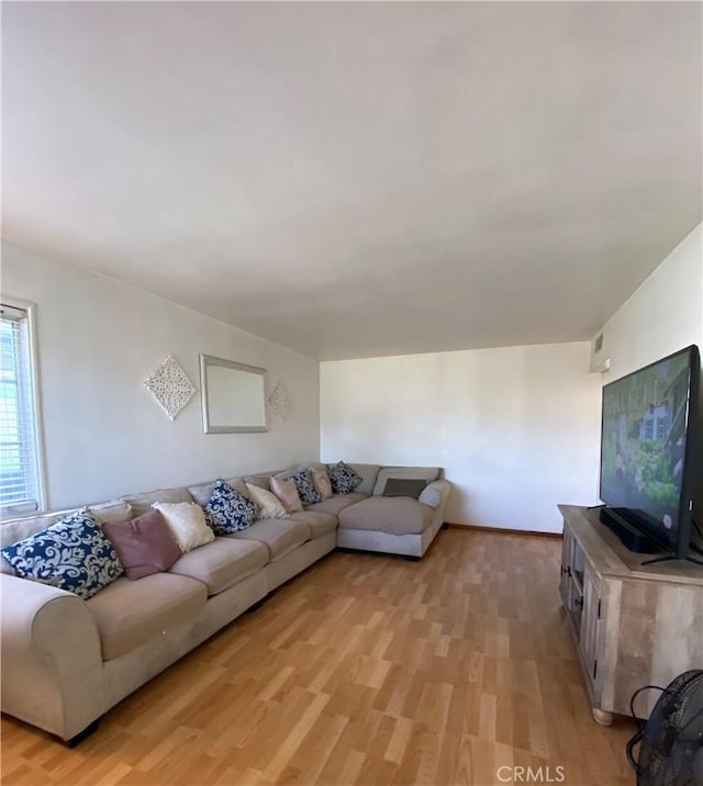 living room featuring light hardwood / wood-style flooring