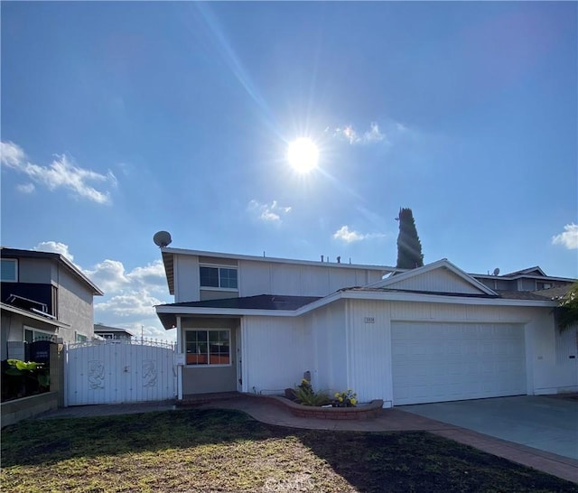 view of front of house with a garage