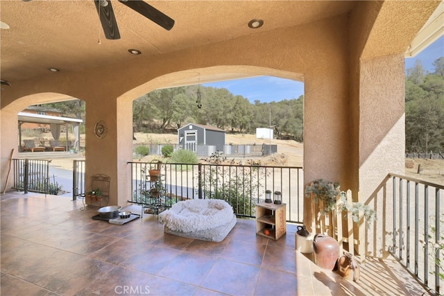 view of patio / terrace with ceiling fan