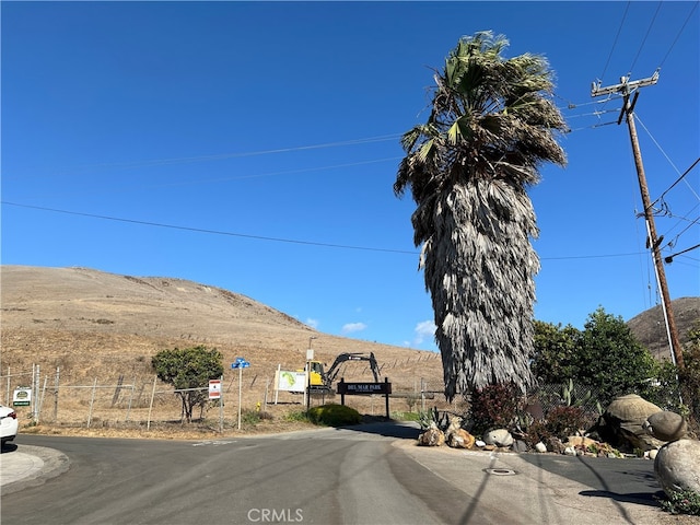 view of street with a mountain view