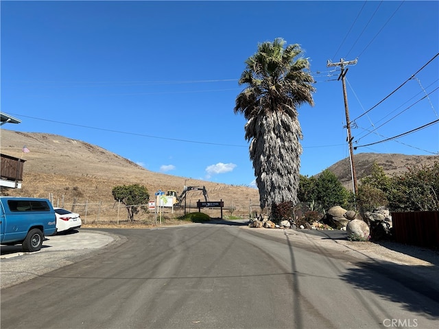 view of street with a mountain view