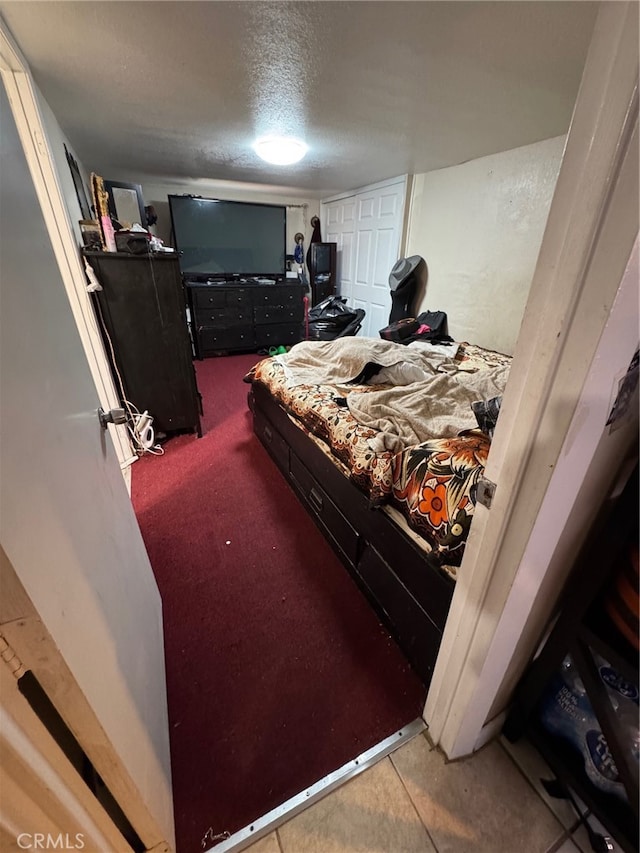 bedroom with a textured ceiling