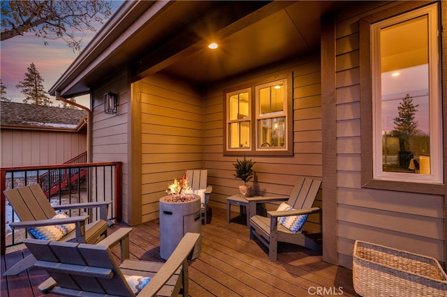 view of deck at dusk