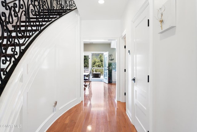 hall featuring wood-type flooring