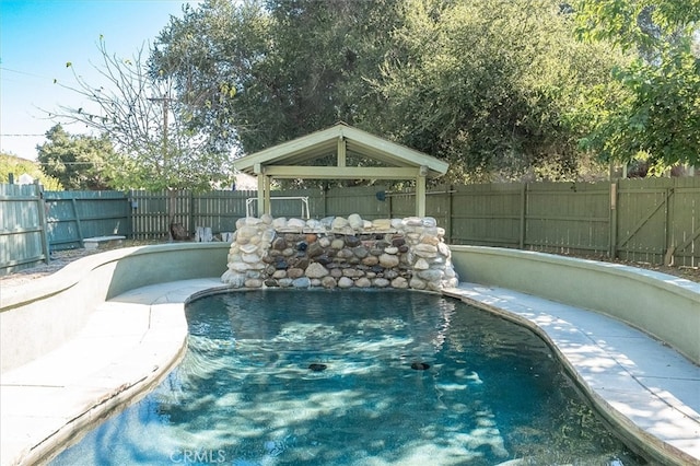 view of pool featuring a gazebo