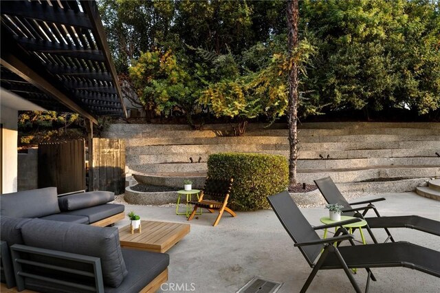 view of patio featuring outdoor lounge area