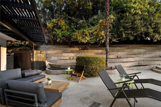7385 Darnoch Way, West Hills, CA 91307 - view of patio / terrace with outdoor lounge area and a pergola