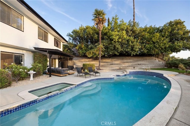 7385 Darnoch Way, West Hills, CA 91307 - view of pool with a patio and a pool with connected hot tub