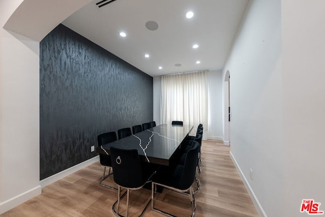 dining area featuring light hardwood / wood-style floors