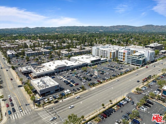 aerial view with a mountain view