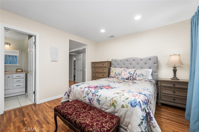 16132 Landmark Dr, Whittier, CA 90604 - bedroom featuring hardwood / wood-style flooring and ensuite bath