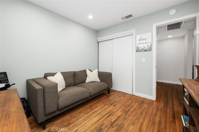 16132 Landmark Dr, Whittier, CA 90604 - living room featuring dark hardwood / wood-style flooring