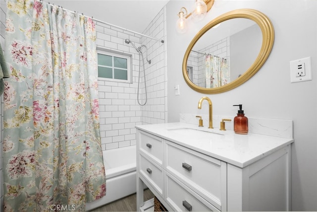 16132 Landmark Dr, Whittier, CA 90604 - bathroom with vanity and shower / tub combo