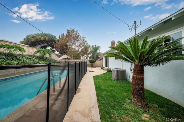 16132 Landmark Dr, Whittier, CA 90604 - view of swimming pool featuring a yard and central AC