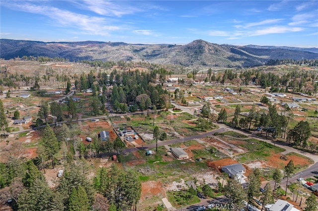 drone / aerial view with a mountain view