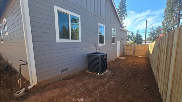 view of home's exterior featuring central AC unit