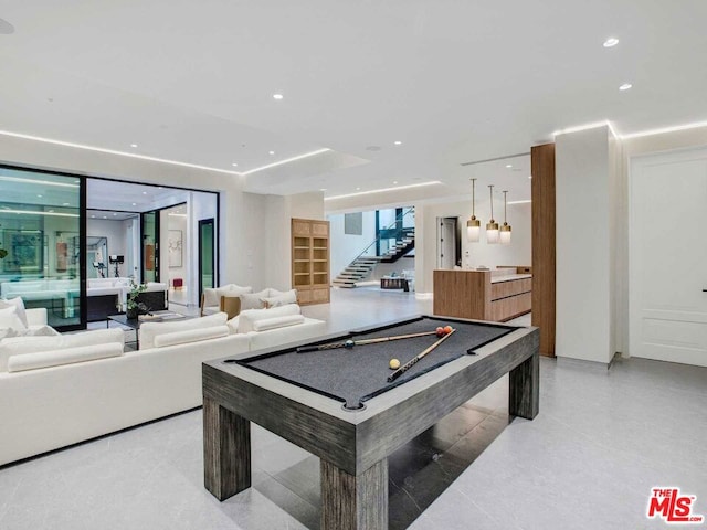 game room with pool table