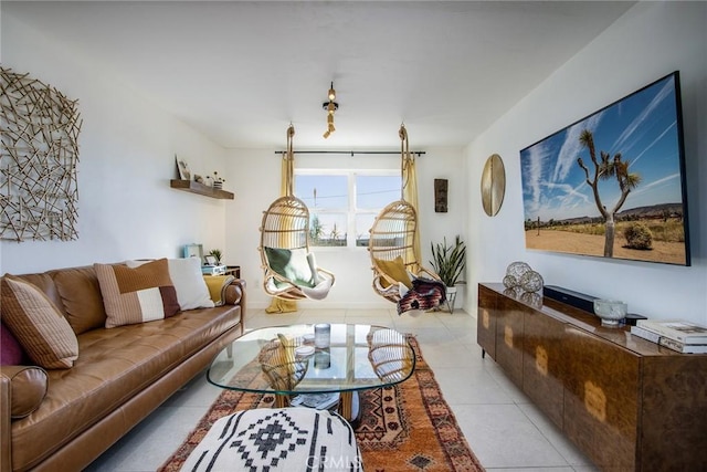 view of tiled living room