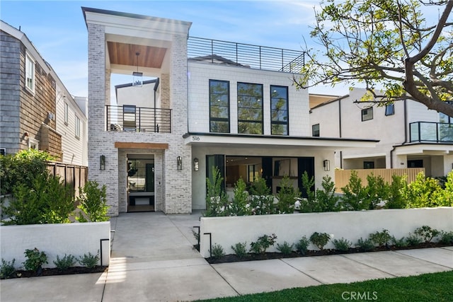 modern home with a balcony