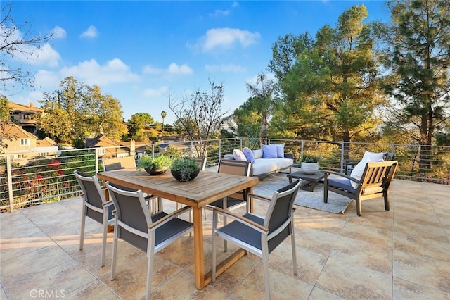 view of patio / terrace with an outdoor living space