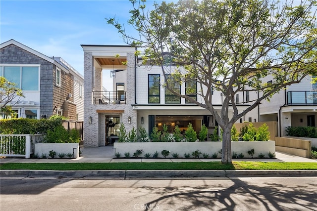 modern home featuring a balcony