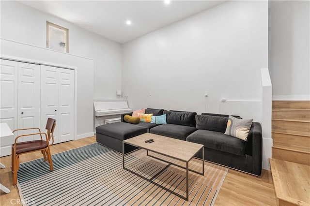 living room featuring light hardwood / wood-style floors