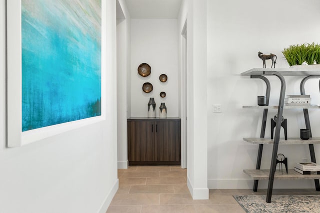 interior space with tile patterned flooring