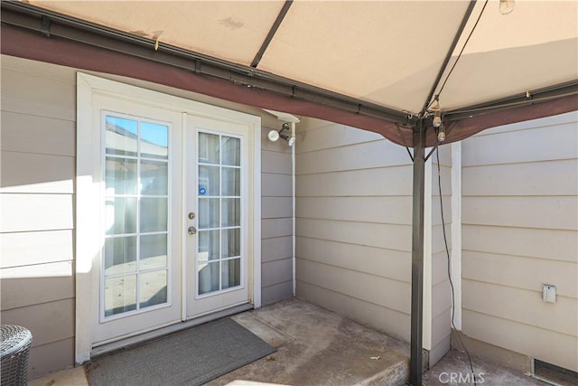 property entrance with french doors