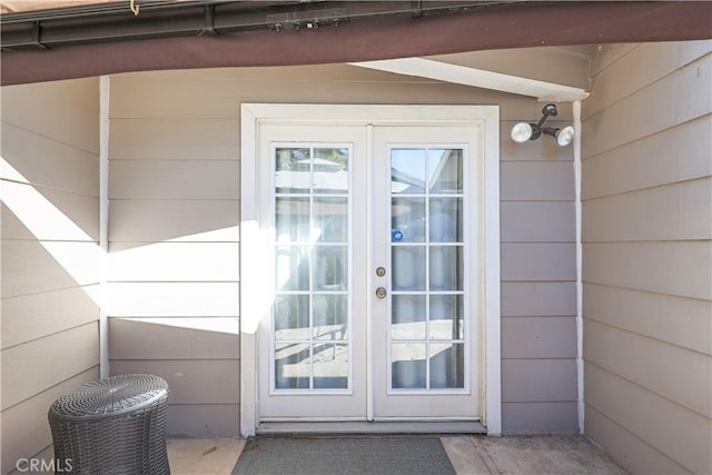 doorway to property with french doors