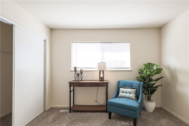 sitting room with carpet