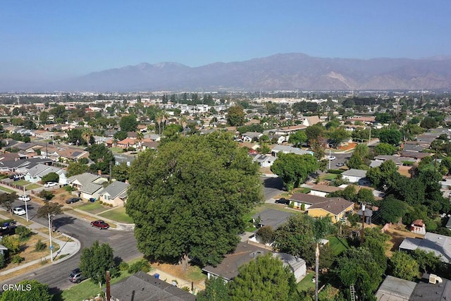 aerial view with a mountain view