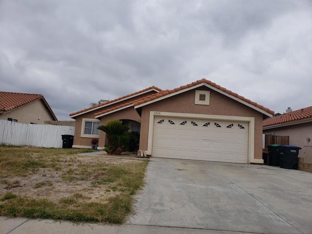 view of front facade with a garage