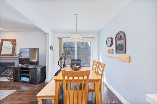 dining room featuring dark hardwood / wood-style flooring