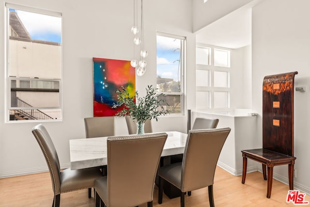 dining room featuring light hardwood / wood-style floors