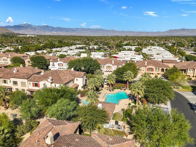 aerial view with a mountain view