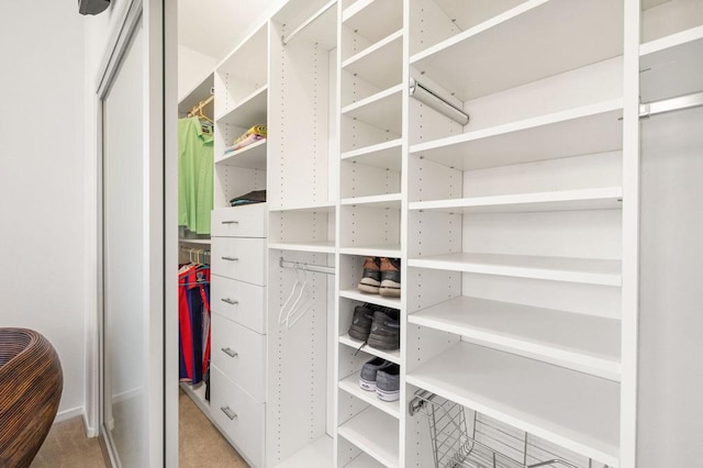 view of walk in closet