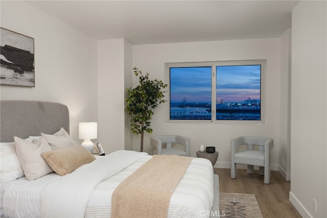 bedroom featuring light hardwood / wood-style floors