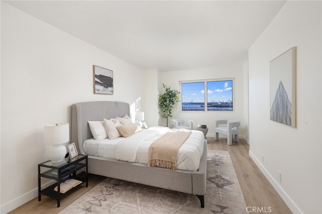 bedroom featuring light hardwood / wood-style flooring