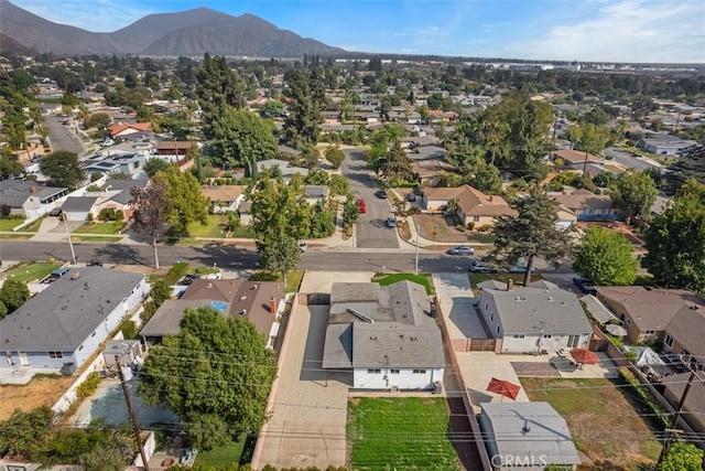 bird's eye view with a mountain view