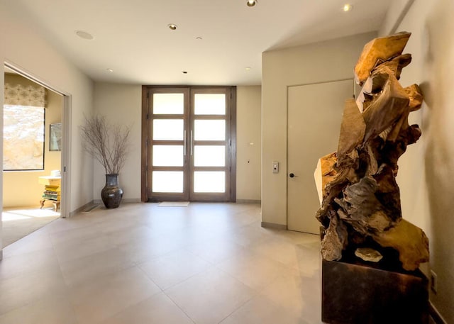 foyer with french doors