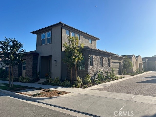 view of front of house with a garage